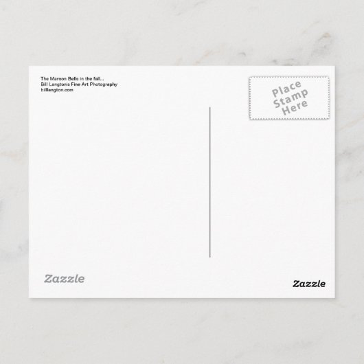 Die Maroon-Glocken im Herbst... Postkarte (Rückseite)