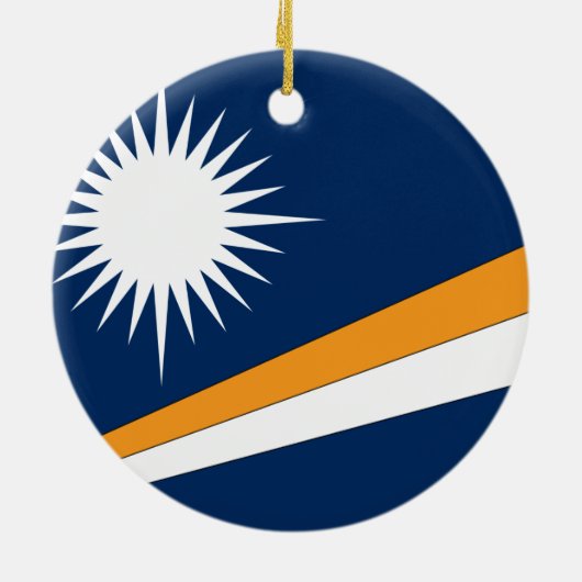 Die Marshallinseln-Flagge Keramik Ornament (Hinten)