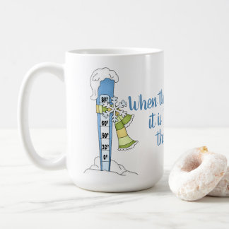 Die Marshmallows ausbrechen - Winterthermometer Kaffeetasse