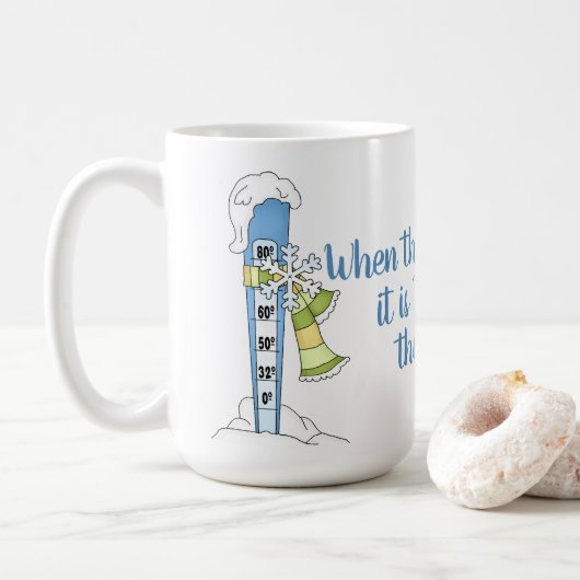 Die Marshmallows ausbrechen - Winterthermometer Kaffeetasse (Mit Donut)