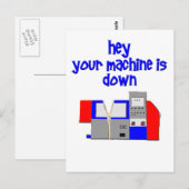 Die Maschine ist unten Postkarte (Vorne/Hinten)