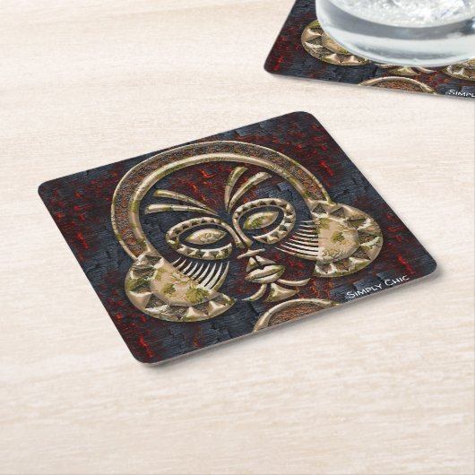 Die Maske Rechteckiger Pappuntersetzer (angewinkelt)