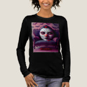 Die Maske starrt durch die Rückseite eines Sessels Tri-Blend Shirt (Vorderseite)