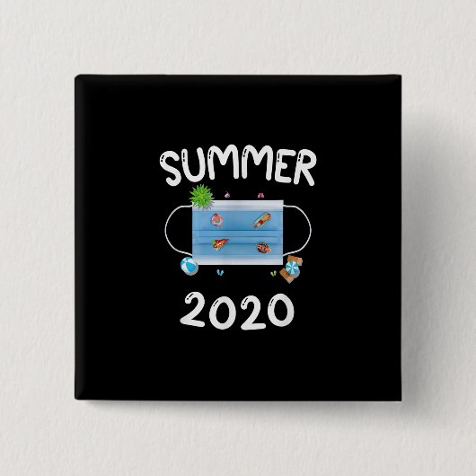 Die Masken des Swimmingpools Meme Gag T - Shirt Button (Vorderseite)