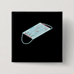 Die Masken des Swimmingpools Meme Gag T - Shirt Button