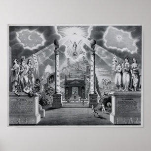 Die Masonic Chart (B&W) Poster