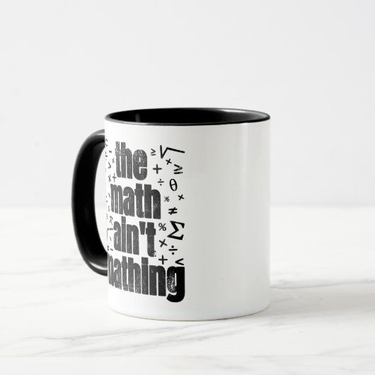 Die Mathematik ist keine Mathematik Tasse (Vorderseite Links)