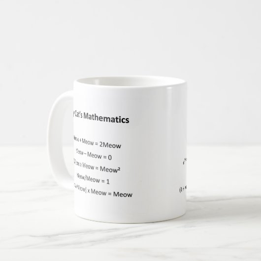 Die Mathematik-Tasse meiner Katze Kaffeetasse (Vorderseite Links)