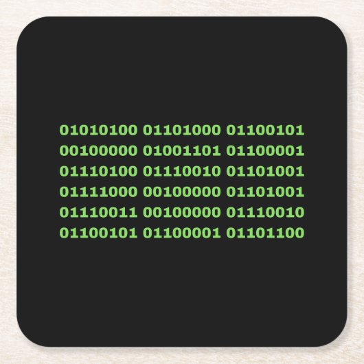 Die Matrix ist real Rechteckiger Pappuntersetzer (Vorderseite)