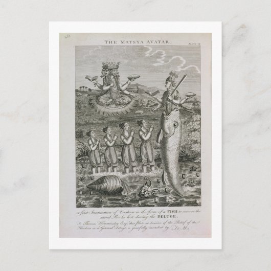 Die Matsya Avatar oder die erste Inkarnation von V Postkarte (Vorderseite)