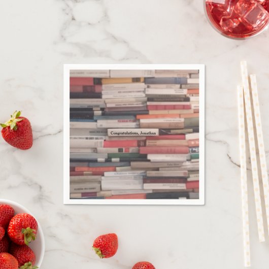 Die Mauer der Bücher überwältigen Glückwunsch Indi Serviette (Beispiel)