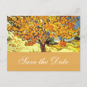 Die Maulbeerbäume Save-the-Date-Postkarten. Vintag Ankündigungspostkarte