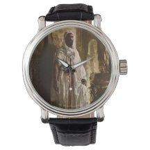 Die maurische Herrscher Vintage-Lederuhr aus schwa