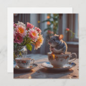 Die Maus kommt zum Tee Einladung (Vorne/Hinten)