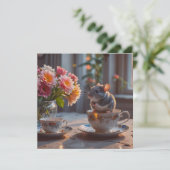 Die Maus kommt zum Tee Einladung (Stehend Vorderseite)