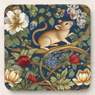 Die Maus und Blumen Art nouveau Getränkeuntersetzer