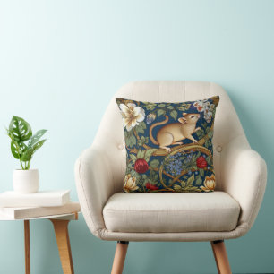 Die Maus und Blumen Art nouveau Kissen