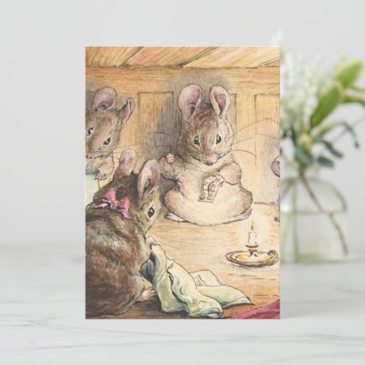 Die Mäuse säen von Beatrix Potter Einladung (Stehend Vorderseite)
