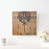 Die May-Königin von Margaret Macdonald Mackintosh Quadratische Wanduhr (Zuhause)