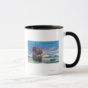 Die Mayflower Landung in 1620 Szene Tasse
