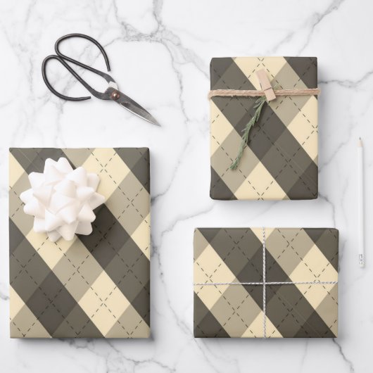 Die MeanClique Black-Raute Geschenkpapier Set (Vorderseite)