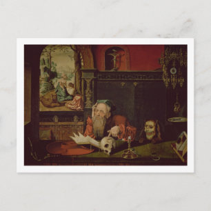 Die Meditation von St. Jerome (Öl auf Tafel) Postkarte