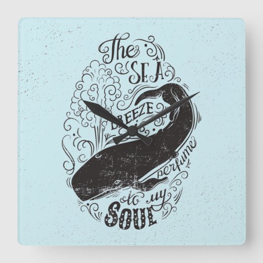 Die Meeresbrise ist Parfüm Quadratische Wanduhr (Vorderseite)