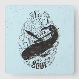 Die Meeresbrise ist Parfüm Quadratische Wanduhr