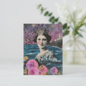 Die Meereskönigin Vintage Collage Postkarte (Stehend Vorderseite)