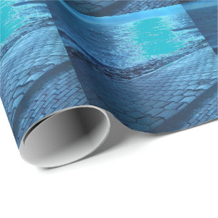 Die Meeresküste, das ruhige blaue Foto der Natur Geschenkpapier