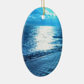 Die Meeresküste, das ruhige blaue Foto der Natur Keramikornament (Rechts)