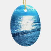 Die Meeresküste, das ruhige blaue Foto der Natur Keramikornament (Hinten)