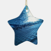 Die Meeresküste, das ruhige blaue Foto der Natur Keramikornament (Rechts)