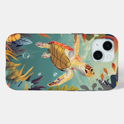 Die Meeresschildkröten schwimmen im Pazifik Case-Mate iPhone Hülle (Rückseite (Horizontal))