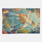 Die Meeresschildkröten schwimmen im Pazifik Geschirrtuch (Horizontal)