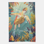 Die Meeresschildkröten schwimmen im Pazifik Geschirrtuch (Vertikal)