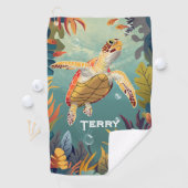 Die Meeresschildkröten schwimmen im Pazifik Golfhandtuch (Insitu)