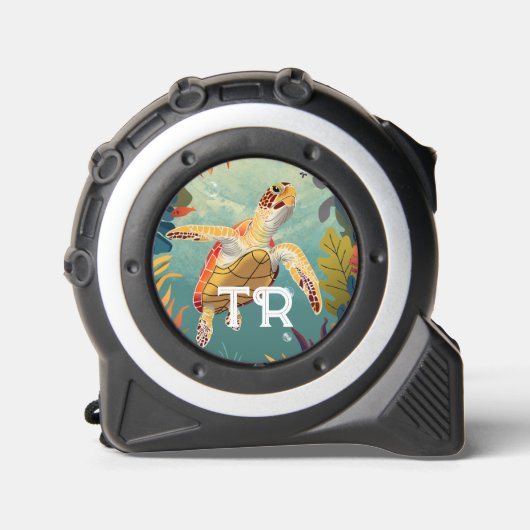 Die Meeresschildkröten schwimmen im Pazifik Maßband (Vorderseite)