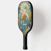 Die Meeresschildkröten schwimmen im Pazifik Pickleball Schläger (Links)