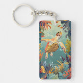 Die Meeresschildkröten schwimmen im Pazifik Schlüsselanhänger (Vorderseite)