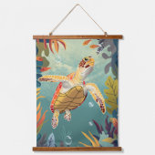 Die Meeresschildkröten schwimmen im Pazifik Wandteppich Mit Holzrahmen (Vorderseite)