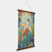 Die Meeresschildkröten schwimmen im Pazifik Wandteppich Mit Holzrahmen (Gewinkelt)