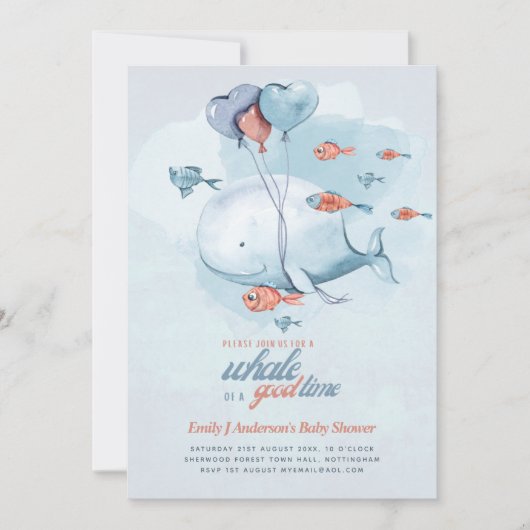 Die Meereswelt eines jungen Babygeschlechts zeigt  Einladung (Vorderseite)