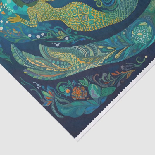 Die Meerjungfrau im Riff Seidenpapier (Ausschnitt)