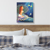 Die Meerjungfrau von Clamshell - überarbeitete Can Leinwanddruck (Insitu (Schlafzimmer))