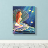 Die Meerjungfrau von Clamshell - überarbeitete Can Leinwanddruck (Insitu (Holzboden))