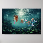 Die Meerjungfrauen amüsieren sich. Poster (Vorne)
