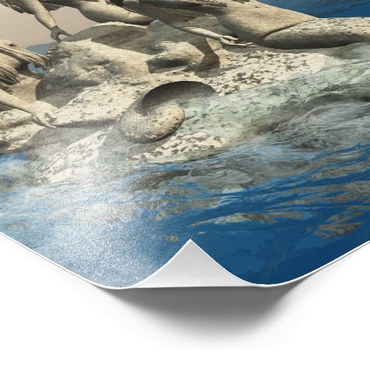 Die Meerjungstatue. Gestalted Fotodruck (Ecke)