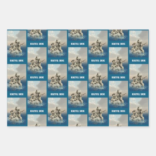 Die Meerjungstatue. Gestalted Geschenkpapier Set (Vorderseite 3)