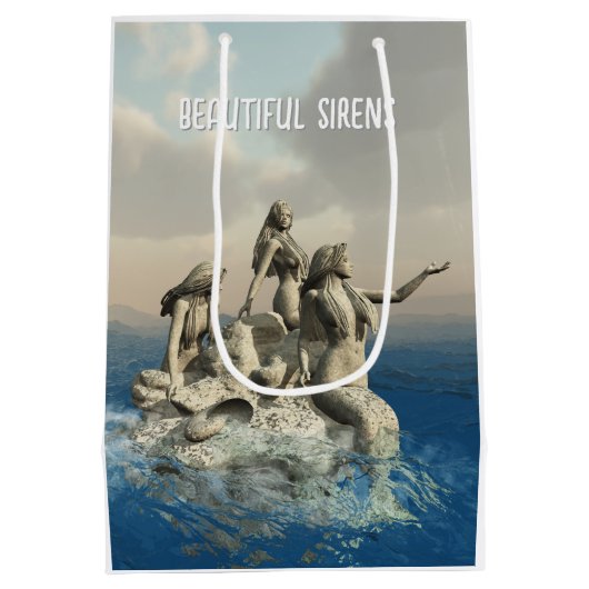 Die Meerjungstatue. Gestalted Mittlere Geschenktüte (Rückseite)